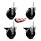 Service Caster 4 Inch Phenolic Wheel Swivel 58 Inch Threaded Stem Caster Set 2 Brakes SCC SCC-TS20S414-PHS-58212-2-PLB-2 - alternate 4
